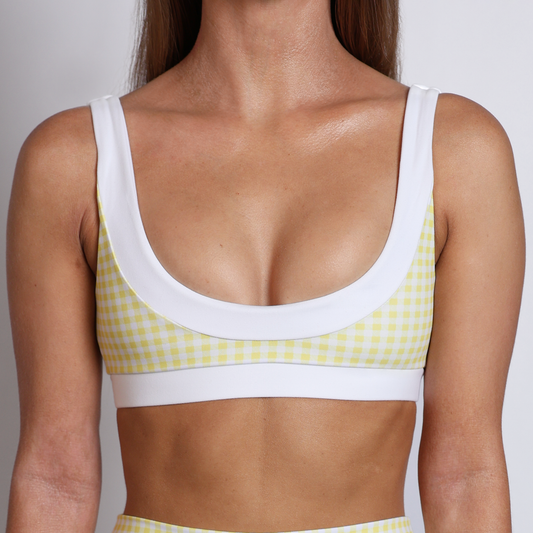 HALLE Gingham Lemonade Sports Bra