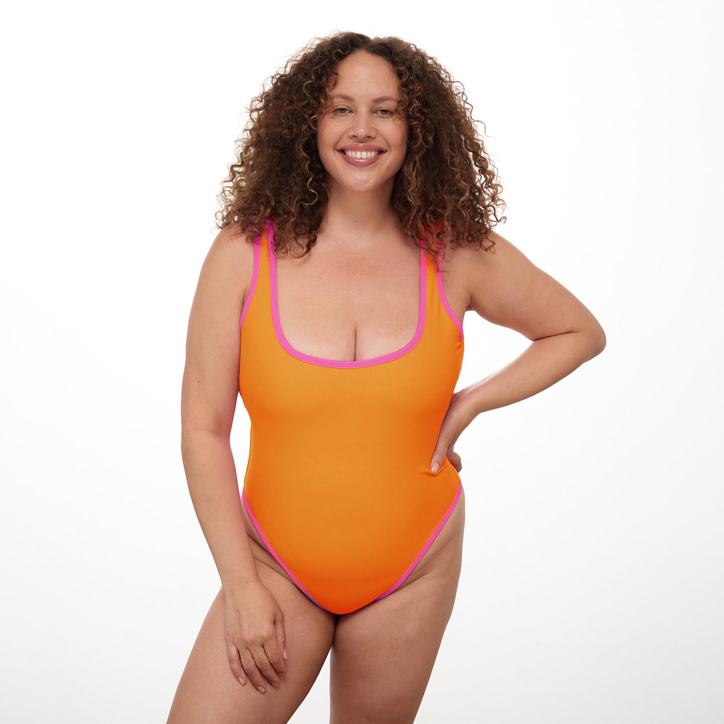 PIPER Dreamsicle 80s Cut High Leg One Piece