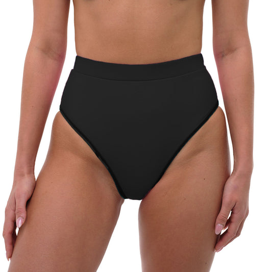 MOLLY Black Full Coverage High Rise Bikini Bottom