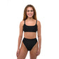 CHLOE Black High Rise Bikini Bottom