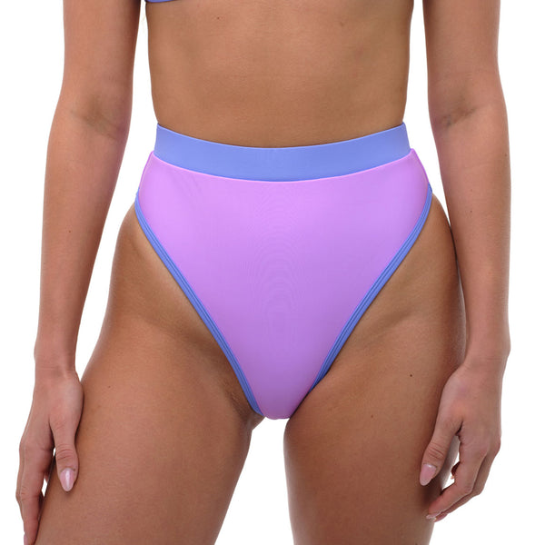 RYAN Poppy Pink 80s Cut High Rise Bikini Bottom