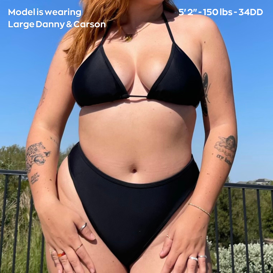 DANNY Black Minimal String Triangle Top