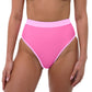 MOLLY Poppy Pink Full Coverage High Rise Bikini Bottom