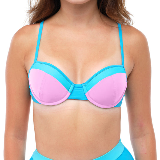 SADIE *REVERSE COLORWAY* Bubble Blue Underwire Bikini Top