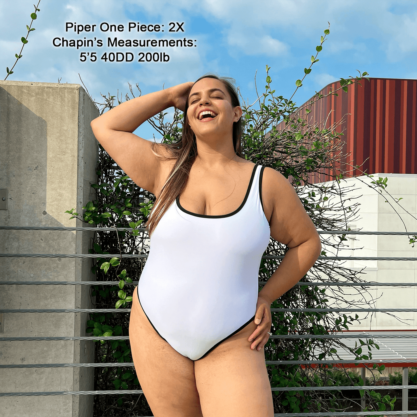 PIPER Marshmallow 80s Cut High Leg One Piece