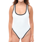 PIPER Marshmallow 80s Cut High Leg One Piece