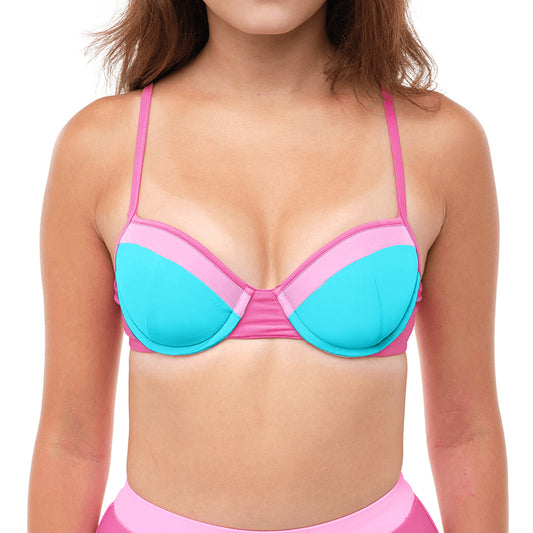 SADIE *REVERSE COLORWAY* Poppy Pink Underwire Bikini Top