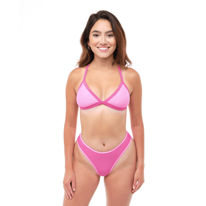 SERENA Poppy Pink Triangle Bikini Top