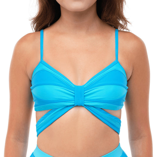 SOPHIE Bubble Blue Butterfly Bikini Top