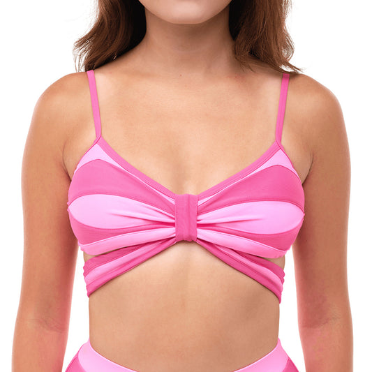 SOPHIE Poppy Pink Butterfly Bikini Top